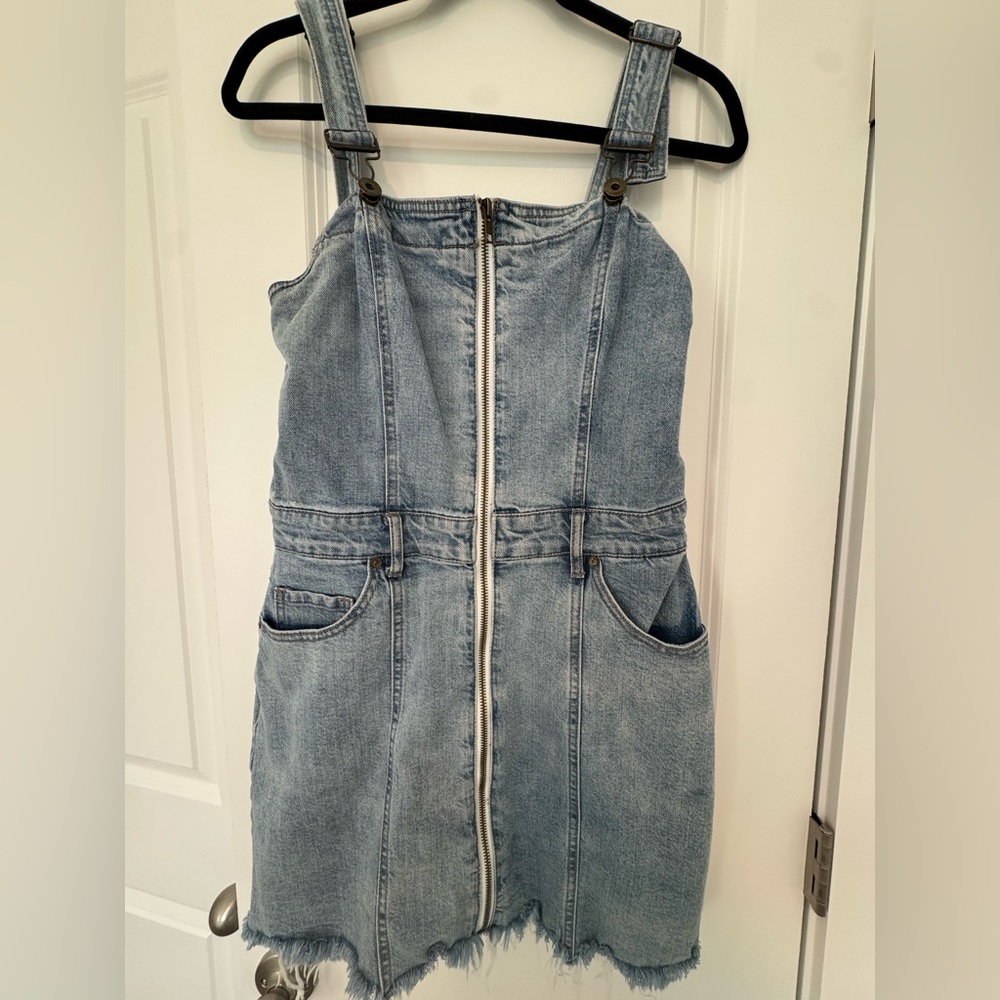 Pistola Denim Overall Dress with Front Zipper